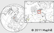 Blank Location Map of Nykobing Falster, highlighted country