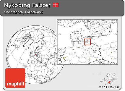 Blank Location Map of Nykobing Falster, highlighted parent region