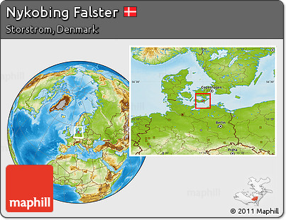 Physical Location Map of Nykobing Falster