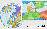 Political Location Map of Nykobing Falster, highlighted parent region