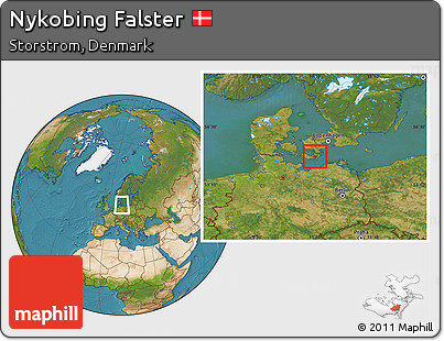 Satellite Location Map of Nykobing Falster