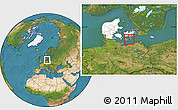Satellite Location Map of Nykobing Falster, highlighted country, highlighted parent region