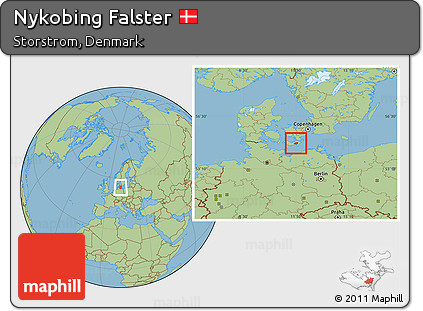 Savanna Style Location Map of Nykobing Falster