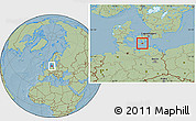 Savanna Style Location Map of Nykobing Falster, hill shading