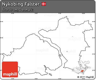 Blank Simple Map of Nykobing Falster, cropped outside, no labels