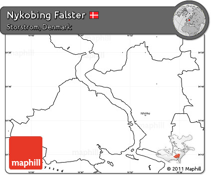 Blank Simple Map of Nykobing Falster