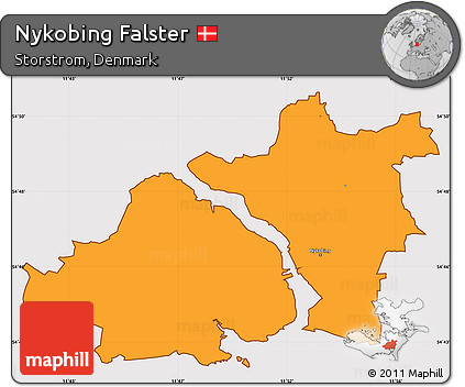 Political Simple Map of Nykobing Falster, cropped outside