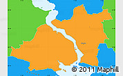Political Simple Map of Nykobing Falster