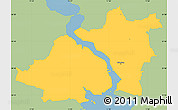 Savanna Style Simple Map of Nykobing Falster, single color outside