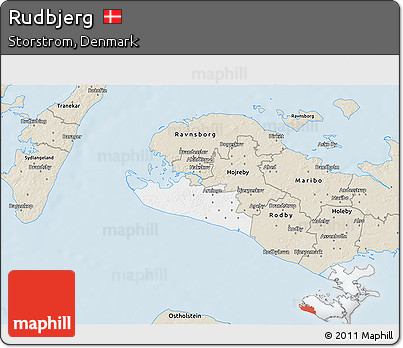 Classic Style 3D Map of Rudbjerg