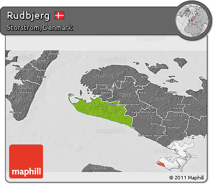 Physical 3D Map of Rudbjerg, desaturated