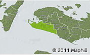 Physical 3D Map of Rudbjerg, semi-desaturated