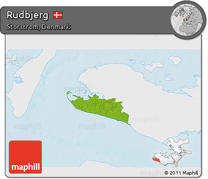 Physical 3D Map of Rudbjerg, single color outside