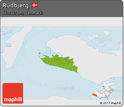 Physical 3D Map of Rudbjerg, single color outside