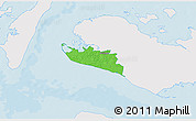Political 3D Map of Rudbjerg, single color outside