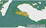 Satellite 3D Map of Rudbjerg, single color outside