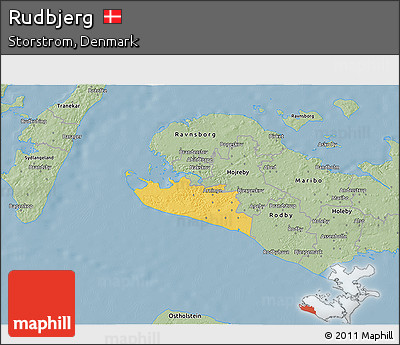 Savanna Style 3D Map of Rudbjerg
