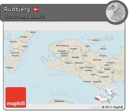 Shaded Relief 3D Map of Rudbjerg