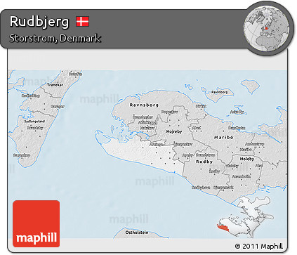 Silver Style 3D Map of Rudbjerg