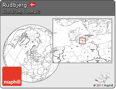 Blank Location Map of Rudbjerg, highlighted parent region