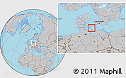 Gray Location Map of Rudbjerg, highlighted parent region