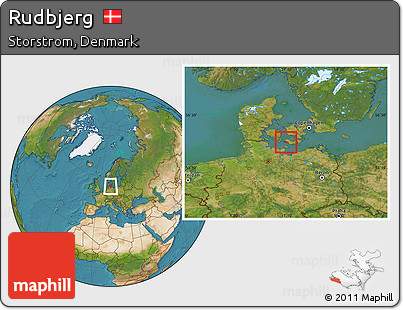 Satellite Location Map of Rudbjerg