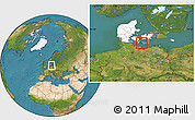 Satellite Location Map of Rudbjerg, highlighted country, highlighted parent region