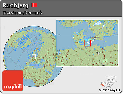 Savanna Style Location Map of Rudbjerg, highlighted parent region