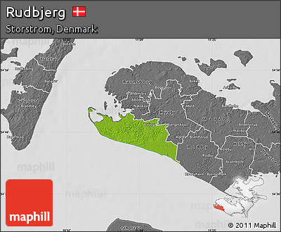 Physical Map of Rudbjerg, desaturated