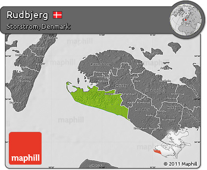 Physical Map of Rudbjerg, desaturated
