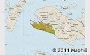 Satellite Map of Rudbjerg, shaded relief outside
