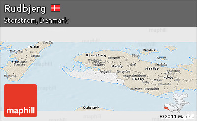 Classic Style Panoramic Map of Rudbjerg