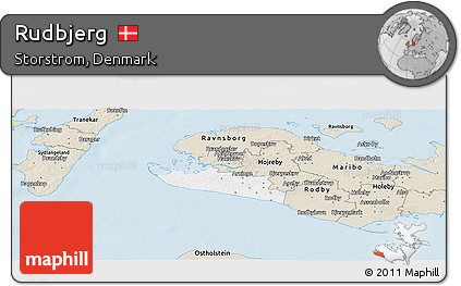 Classic Style Panoramic Map of Rudbjerg