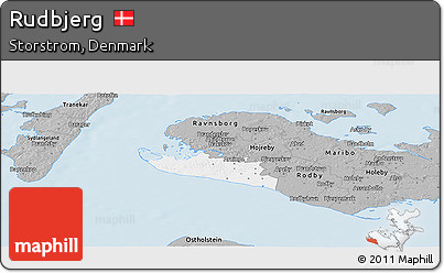Gray Panoramic Map of Rudbjerg