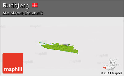 Physical Panoramic Map of Rudbjerg, cropped outside