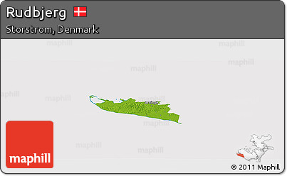 Physical Panoramic Map of Rudbjerg, cropped outside