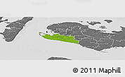 Physical Panoramic Map of Rudbjerg, desaturated