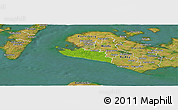 Physical Panoramic Map of Rudbjerg, satellite outside