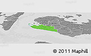 Political Panoramic Map of Rudbjerg, desaturated