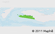 Political Panoramic Map of Rudbjerg, single color outside