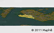 Satellite Panoramic Map of Rudbjerg, darken