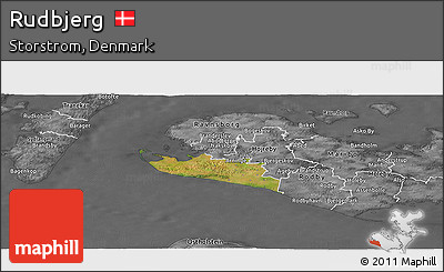 Satellite Panoramic Map of Rudbjerg, desaturated
