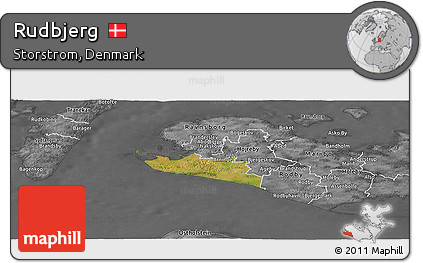 Satellite Panoramic Map of Rudbjerg, desaturated