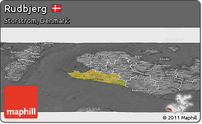 Satellite Panoramic Map of Rudbjerg, desaturated