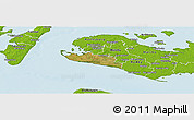 Satellite Panoramic Map of Rudbjerg, physical outside