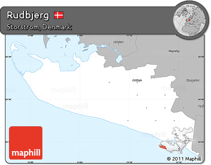 Gray Simple Map of Rudbjerg