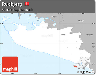 Gray Simple Map of Rudbjerg