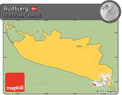 Savanna Style Simple Map of Rudbjerg, cropped outside