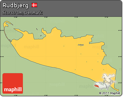 Savanna Style Simple Map of Rudbjerg, cropped outside