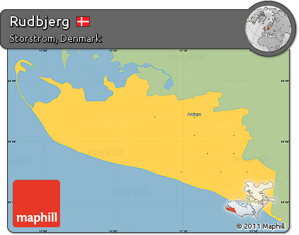 Savanna Style Simple Map of Rudbjerg, single color outside